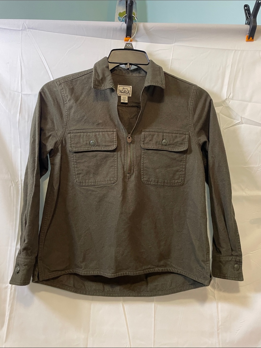Woolrich Vintage Women’s Weatherproof Olive Green Long Sleeve Half-Zip Utility